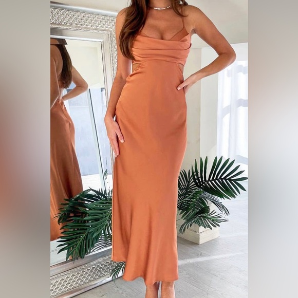 Orange Maxi Dress - Picture 1 of 4